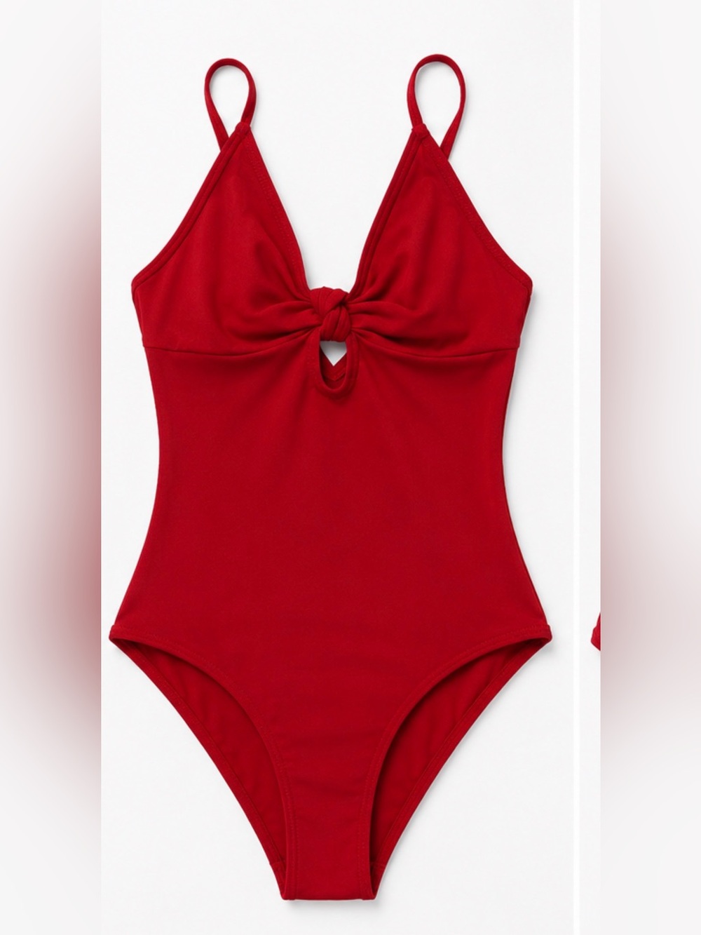 Divided Red Knot Front One-Piece Bodysuit